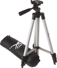 50 Inch Aluminum Camera Tripod with 3-Way Pan Head Quick-Release Plate Light