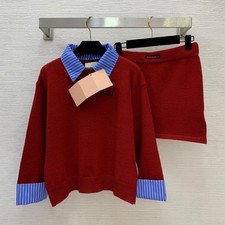 2026 spring hot sales runway show fashionable classy skirt + sweater suit SML