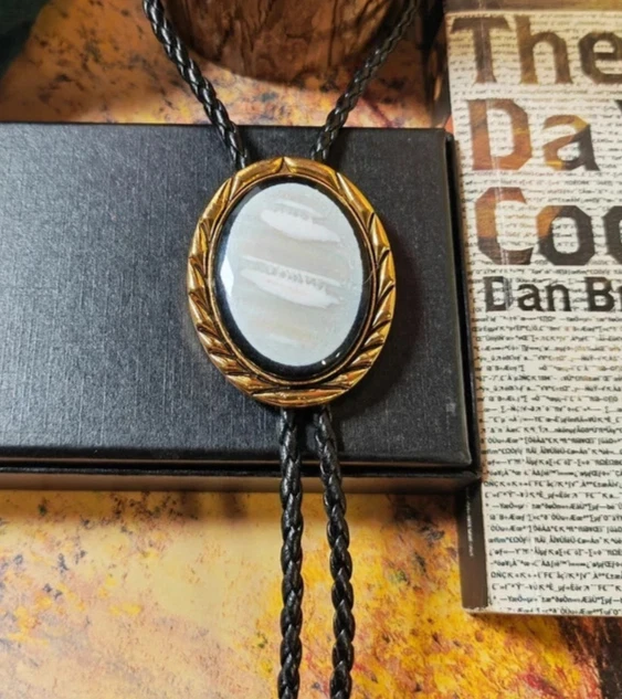 Винтажный белый корпус Bolo галстук мужской свадебное ожерелье Western ковбой нож - Изображение 2 из 4