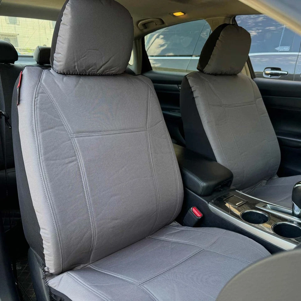 Par delantero de fundas de asiento de camión de lona impermeables grises para KIA Sephia Foto 3 de 4