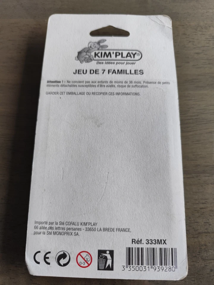 Jeu Des 7 Familles Animaux De La Forêt Kim Play Neuf - Photo 2/2