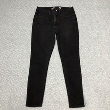 Seven7 Tummyless High Rise Skinny Jeans Womens 8 Black Dark Wash Stretch Denim