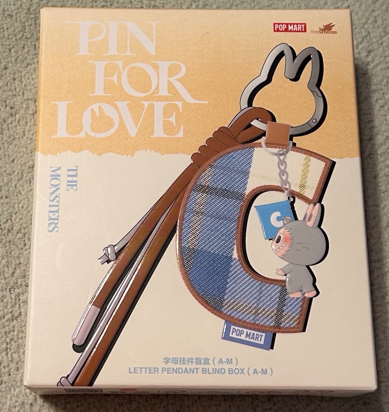 POP MART THE MONSTERS Pin for Love Series- Letter Pendant Blind Box (A-M)