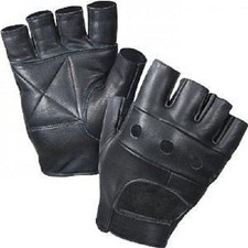 Leather Fingerless Gloves Mittens Gothic Goth Punk Biker Halloween Costumes