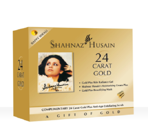 Kit or 24 carats Shahnaz Husain (gel 30 GM/crème 10/gm, masque 100 ml/gommage 50 GM - Photo 1 sur 2