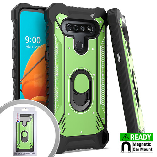 Para LG Reflect L555DL / LG K51 Q51 Chaqueta de Metal Soporte Estuche Cubierta + Vidrio Templado - Imagen 4 de 6