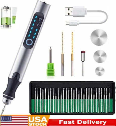Multifunctional Electric Engraving Pen with 37 Bits, USB Rechargeable Cordless - Picture 1 of 22