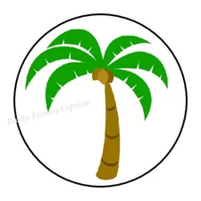 PALM TREE LUAU ENVELOPE SEALS LABELS STICKERS PARTY FAVORS