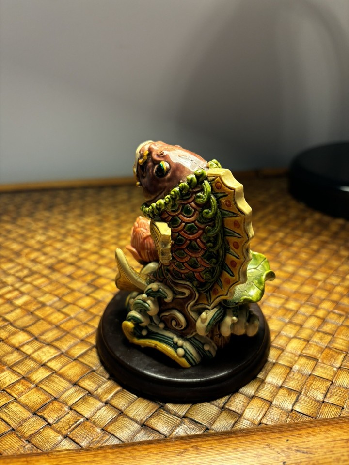 Chinese Good Luck Lotus Fish/Flowers Figurine eBay