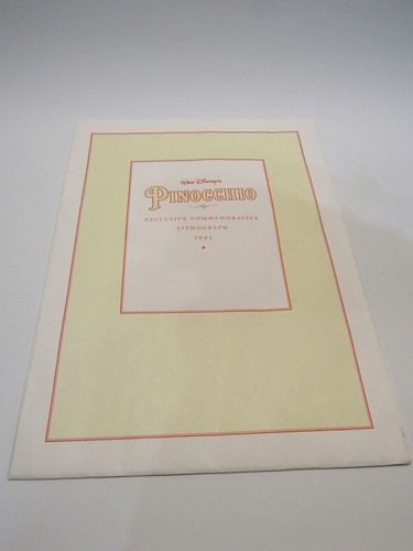 Walt Disney Pinocchio Exclusive 1993 Commemorative Lithograph 16” X 12” - Picture 7 of 7