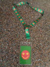 Smiley Face Lanyard Pot Leaf ID Badge Green Brand New
