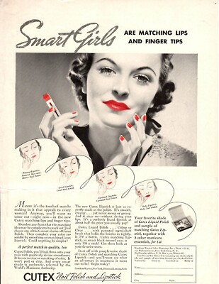 Print Ad Cutex Nail Polish and Lipstick Smart Girls are Matching Lips Nails
