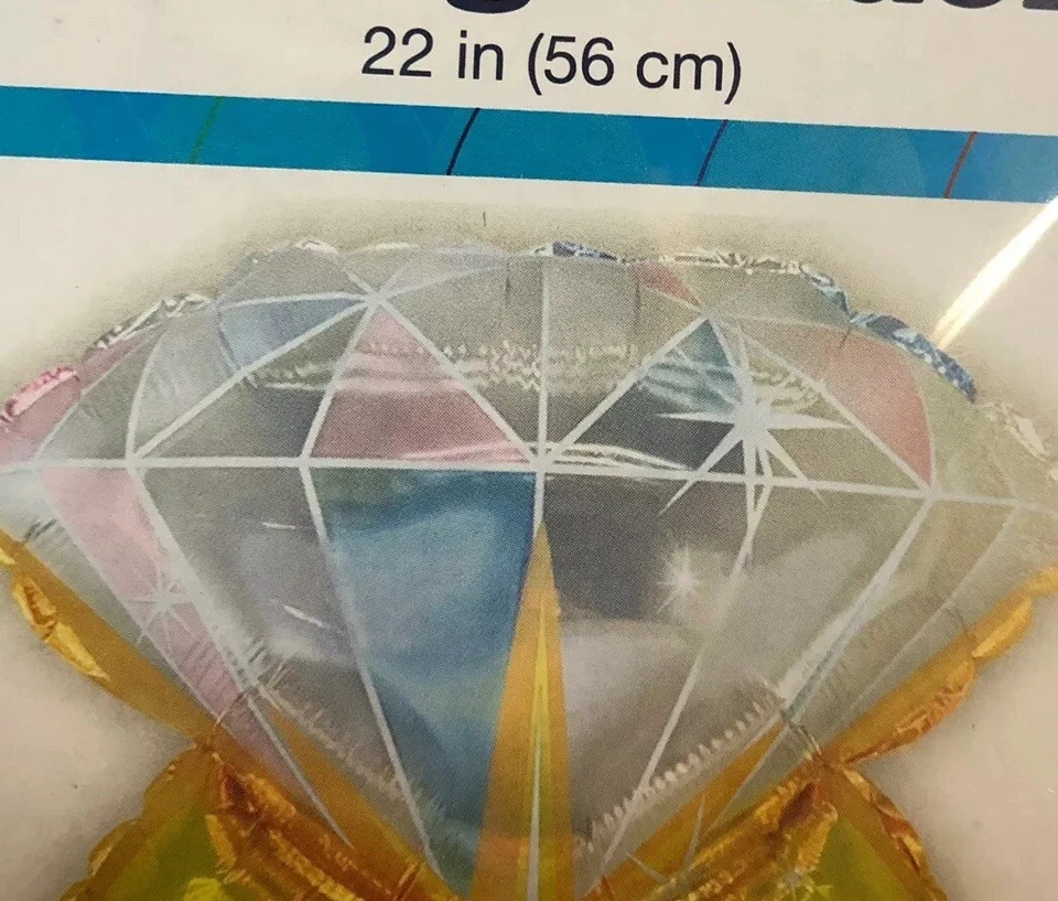 "Anillo inflable de diamantes, globo de aluminio 22"" - compromiso aniversario boda fiesta" Foto 3 de 3