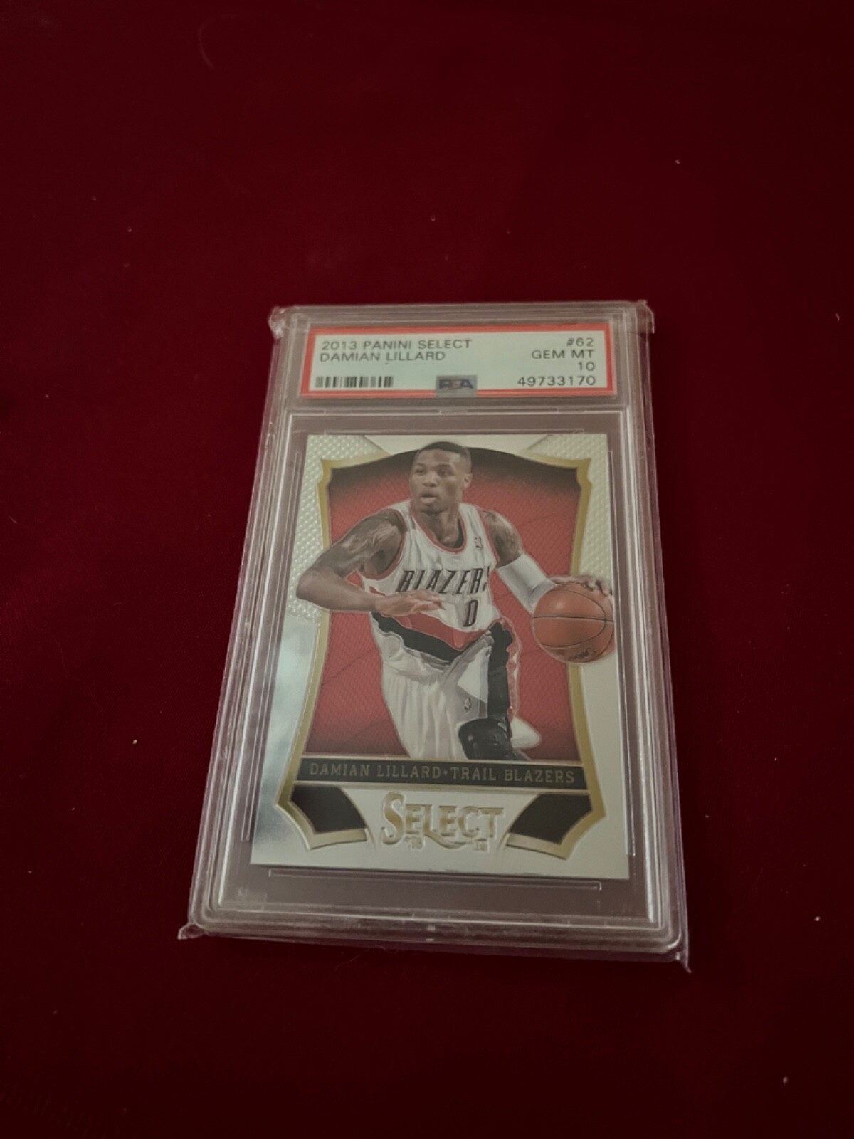 DAMIAN LILLARD ~ 2013 Panini Select Basketball Card #62 ~ Graded PSA 10 GEM MINT