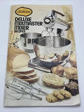 Vintage 1975 Sunbeam Deluxe MixMaster Mixer Recipes Cookbook Breads Cakes Loaves