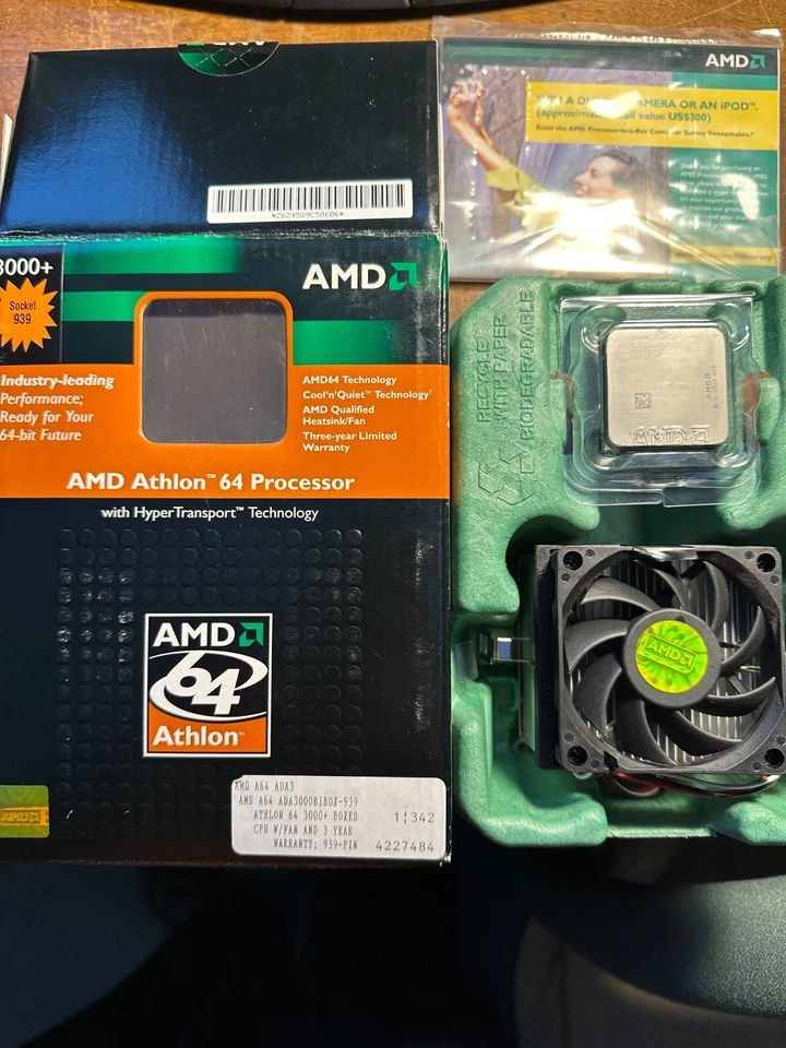 AMD Athlon 64 3000+ 1.8 GHz Processor ADA3000DIK4BI SOCKET 939 DESKTOP CPU  - Image 2 of 2