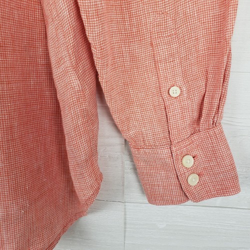 Camicia Tommy Bahama Relax 100% lino manica lunga uomo taglia XL rosa - Foto 5 di 15