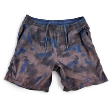 Rhone Shorts Large Unlined Splatter Blue Gray Athletic Gym Running
