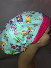 Bouffant Scrub Hat Flamingo Beach Party Surgical Cap CNOR CHEF CRNA MD CORT