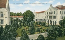 The Quadrangle (Quad) - Spring Hill College, Mobile, AL - Vintage Linen Postcard