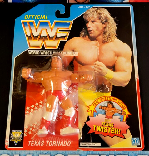 Vintage Hasbro WWF Texas Tornado Series 3 Blue Car...