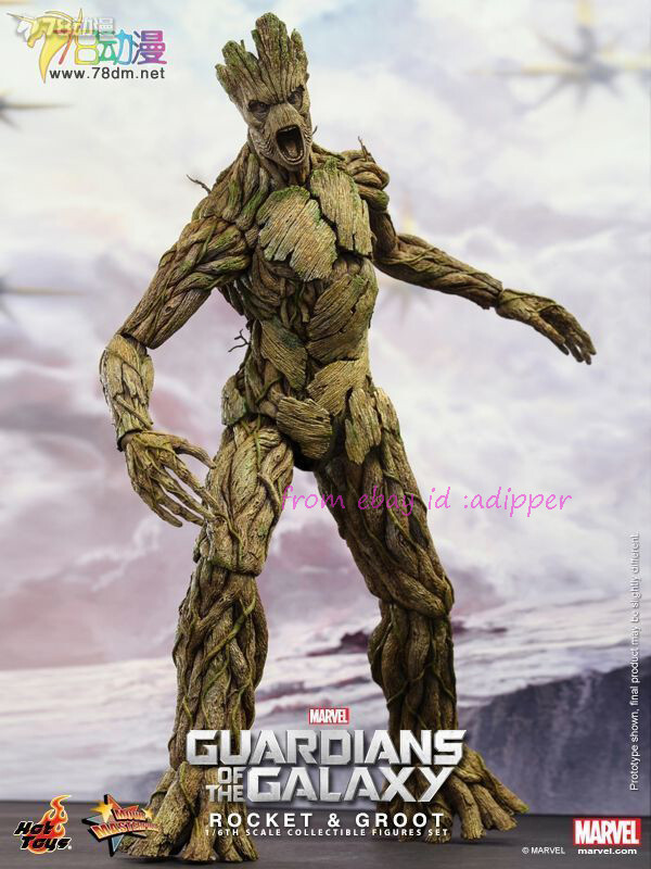 Hot Toys Mms254b 1/6 Guardians Of The Galaxy Rocket And Groot