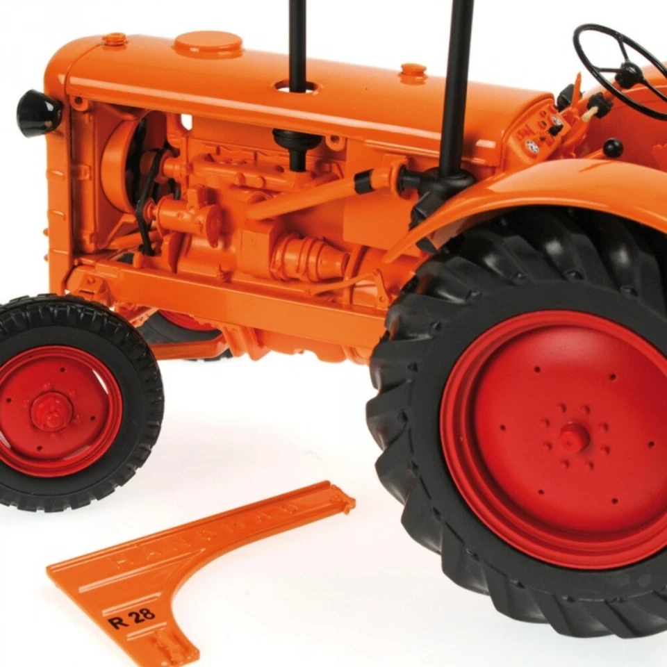 Minichamps 1/18 HANOMAG R28 FARM TRACTOR 1953 ORANGE TRATTORE - Immagine 4 di 4