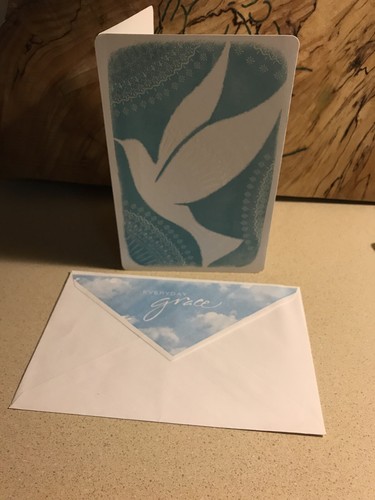 Everyday grace Beautiful White Dove Blue Background Card Write In A Message - Picture 2 of 6