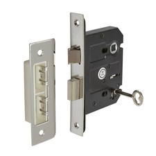 Polished Stainless Steel 3 Lever Mortice Sash Lock for Internal Doors