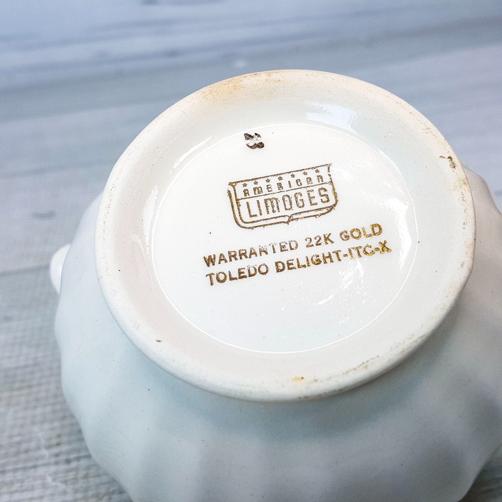 Vintage American Limoges Toledo Delight Sugar Bowl - Thumbnail 3