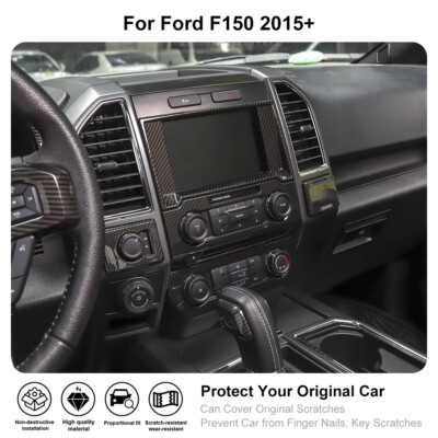 Cornice In Fibra Di Carbonio Per Pannello Aria E Navigatore Ford F150 2015-2020, Jecar, Set Da 3 Pezzi - Foto 2