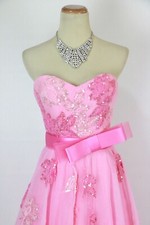 NEW $500 Jovani Pink Strapless Evening Long Gown Dress Prom Formal Size 4 NWT