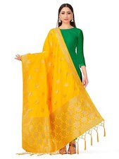 Women's Banarasi Art Silk dupatta Color : Gold Sku : DVN-03-Gold
