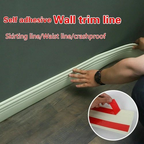 5M Self Adhesive Skirting Line Baseboard Waistline Border Wall Trim Stickers DIY - Picture 2 of 20