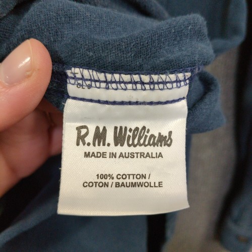 RM Williams Flannel Shirt Mens XS Chamois Button Navy Australia Heavyweight - Picture 5 of 19