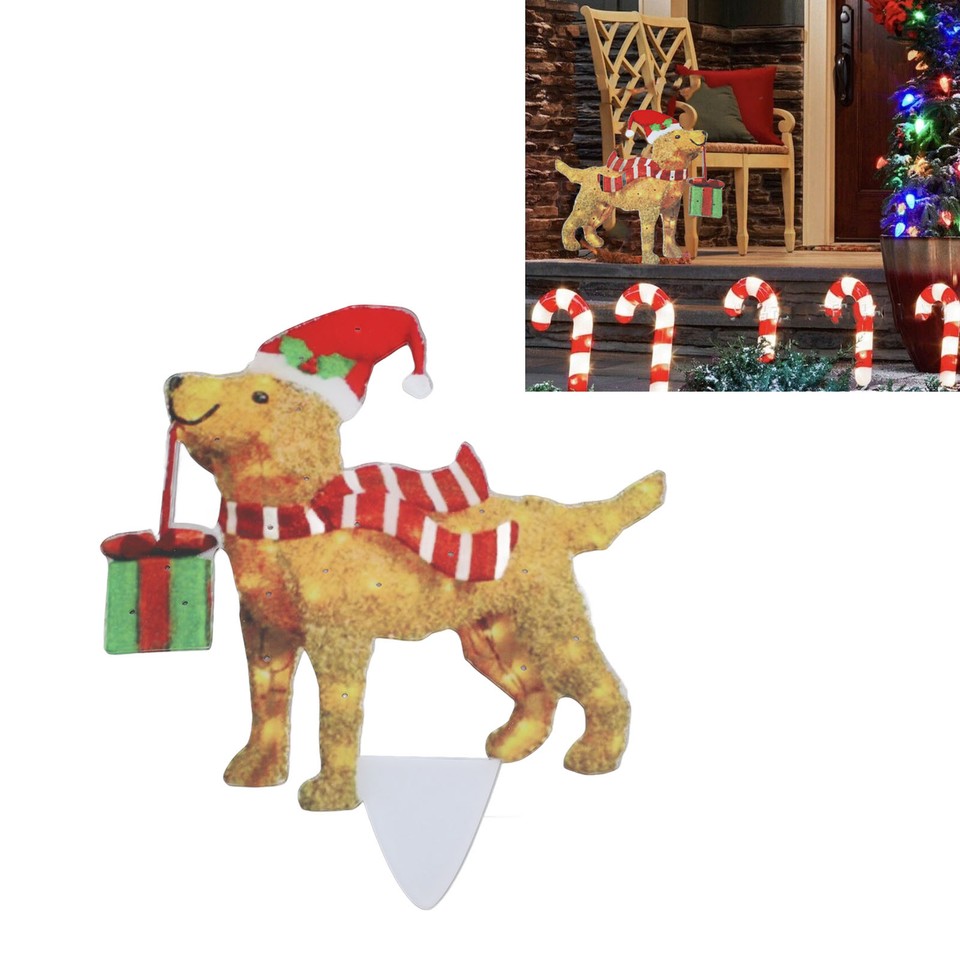Light Up Christmas Dog Decor Cute Dog Theme Outside Christmas