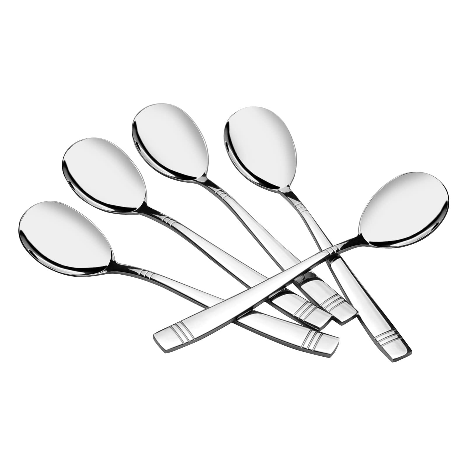 6-Piece Stainless Steel Buffet Serving Spoon, Large Serving Spoon, Multipurpo...