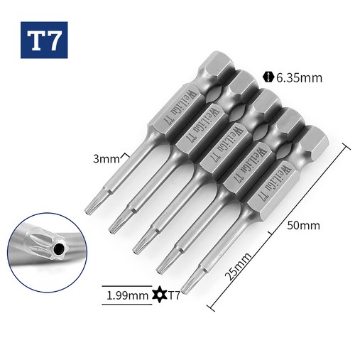 5PCS 50/75mm Offset Tamper Proof Torx Bit Set Security Screw Holder Screwdriver - Picture 15 of 37