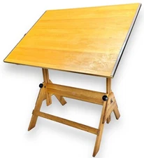 Vintage Anco Bilt Oak Drafting Table & Large Maple Top Refurbished Really Nice!