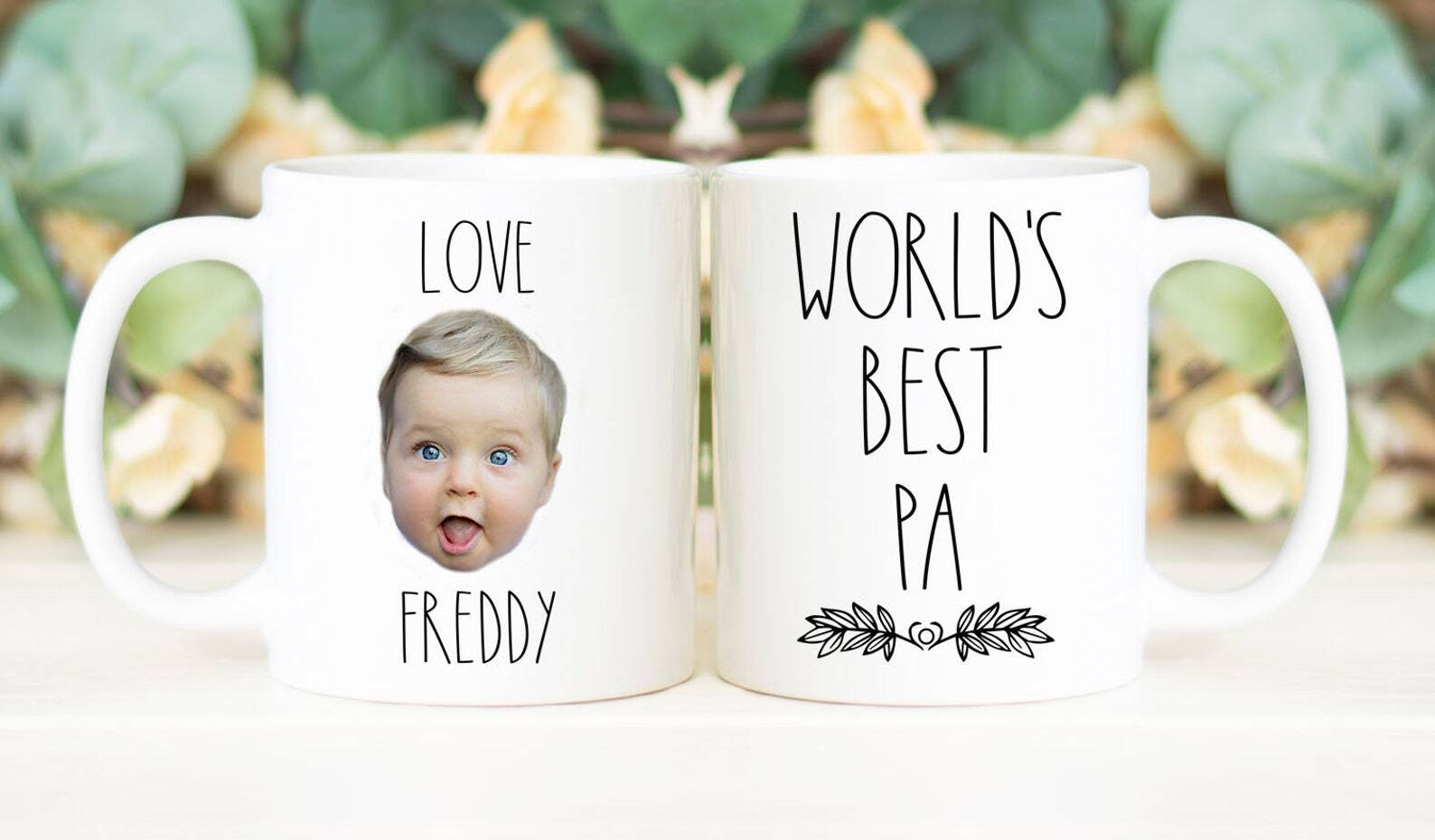 World's Best Pa Coffee Mug Father's Day Gift Personalized With Photo Of Kids