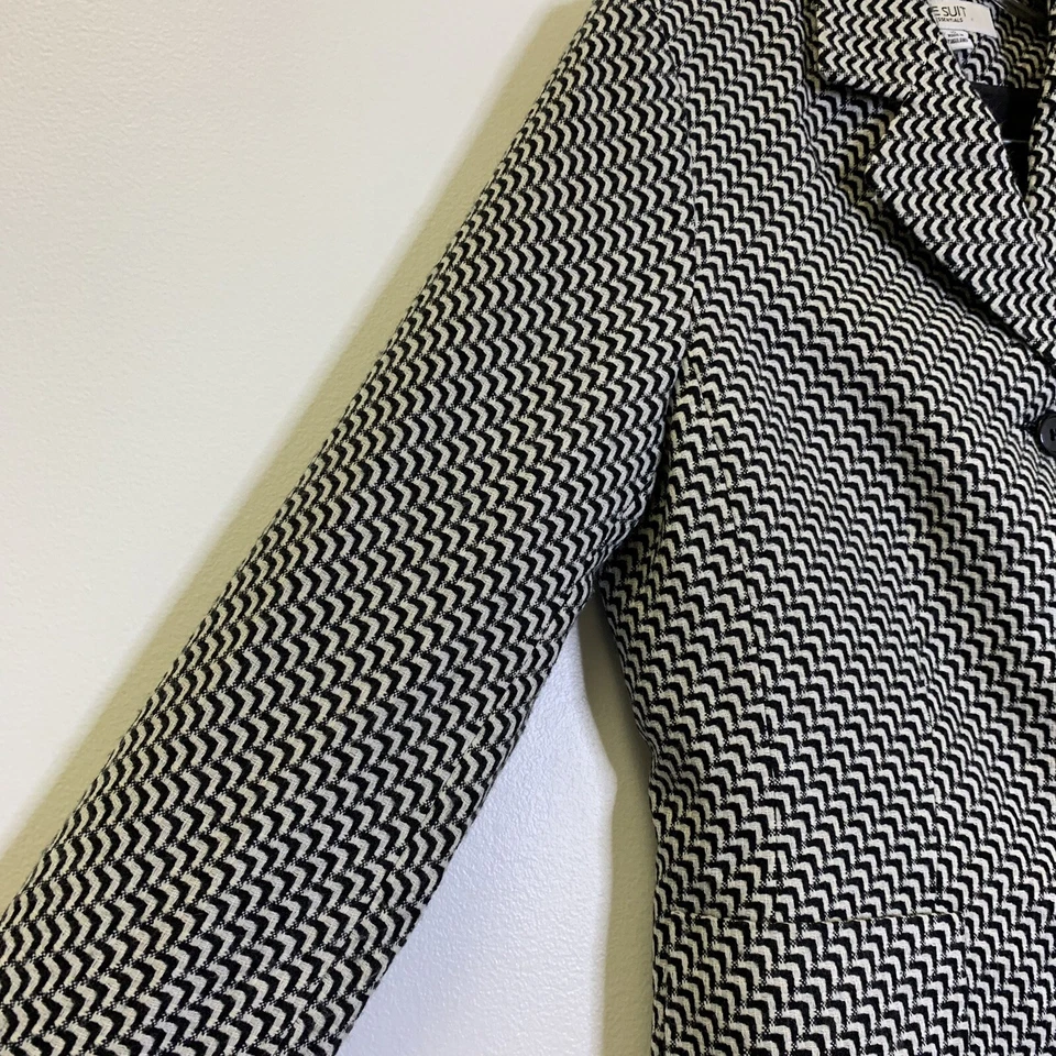 LE SUIT 女式 2 件黑色白色内衬裙套装扇贝设计 10 码 #sh4 — 第 3/4 张图片