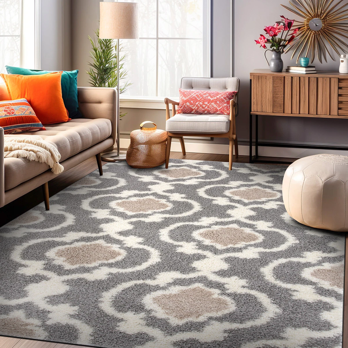 Rugshop Area Rugs Cozy Moroccan Trellis Shag Rugs for Living Room