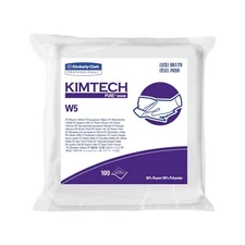 Kimtech 06179 W5 Critical Task Wipers, Flat Double Bag, Spunlace, 9x9, White,...