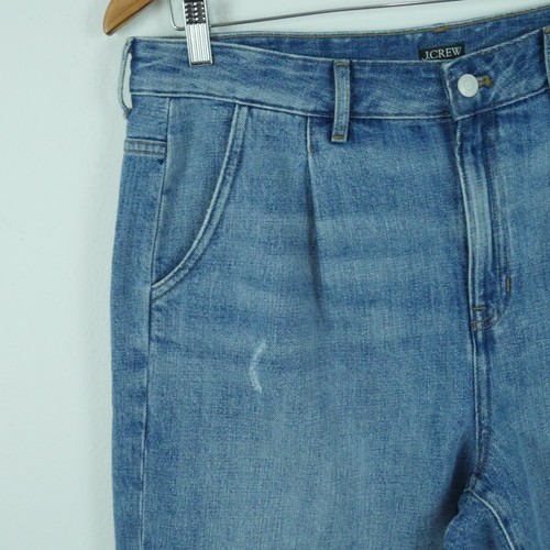 J Crew Size 31 Mid Length Denim Short in Blue Jorts High Rise Jean Shorts Preppy - Picture 2 of 8