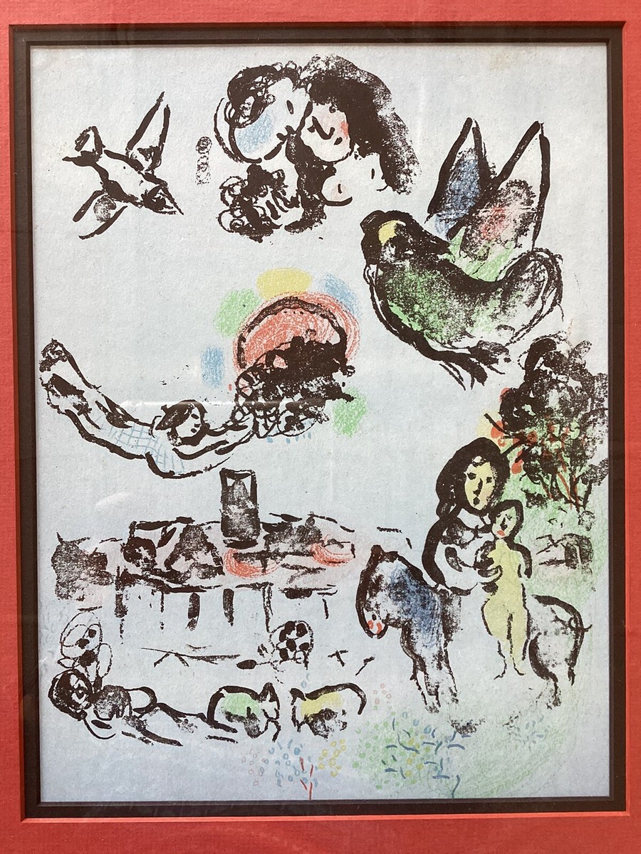 Marc Chagall Original Colorful Lithograph Nocturne in Venice w