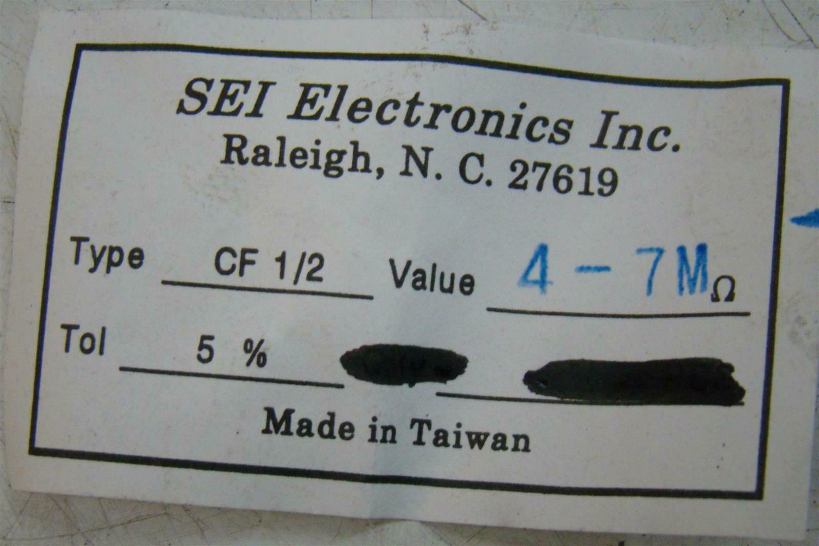 SEI Electronics 4.7M Ohms 5 Resistors CF1/2 eBay