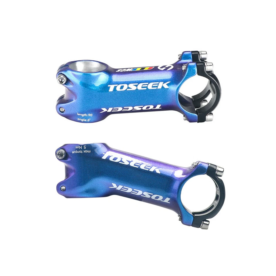 TOSEEK Aluminum Alloy Bciycle Stem 6°/17° MTB Road Bike Stem 31.8*60-110mm Gloss - Image 3 of 4