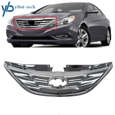 Front Upper Grille Chrome Trim Grill For Hyundai Sonata 2.0L/2.4L 2011-2013