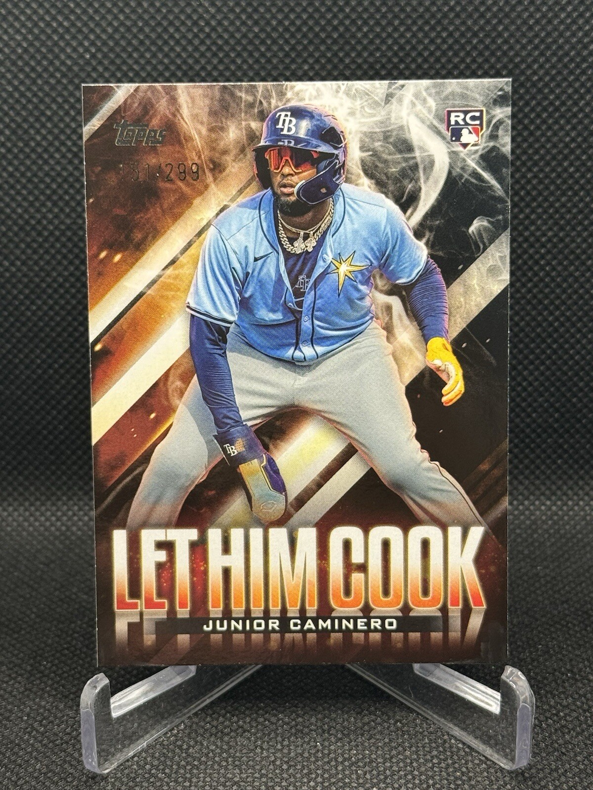 Junior Caminero 2024 Topps Update Series Let Him Cook Black #/299 - Rays RC