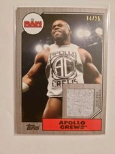 WWE NXT Topps Heritage Apollo Crews Ring Worn Shirt Relic Card Sliver /25 